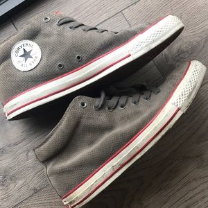 Leather Gray converse US 10.5 All Star high Top